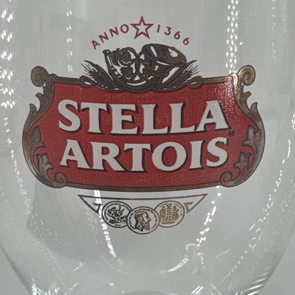 Set of 4 Stella Artois 40CL Gold Rimmed Beer Glasses Chalices Barware Lager Ale - Picture 6 of 16